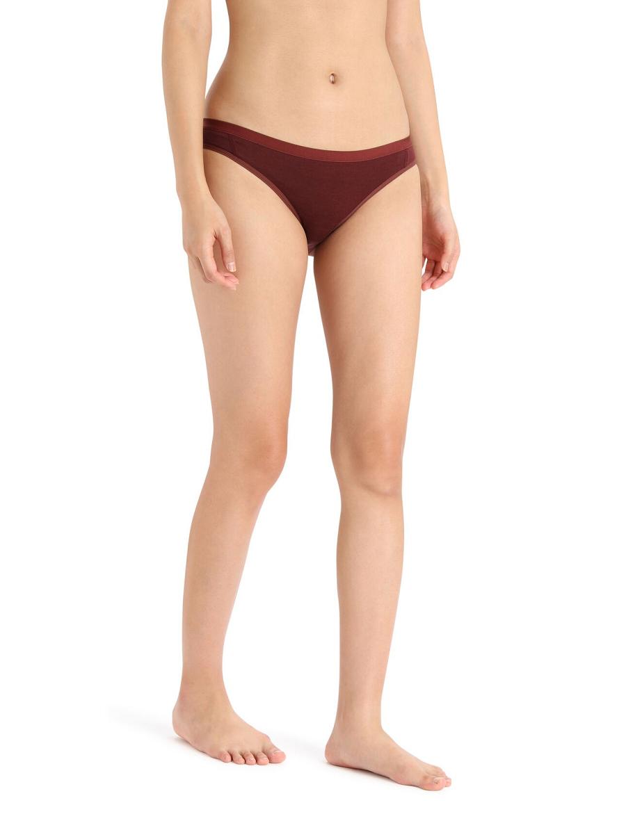 Bielizny Icebreaker Merino Siren Bikini Briefs Damskie Czerwone | PL 1230ILHS